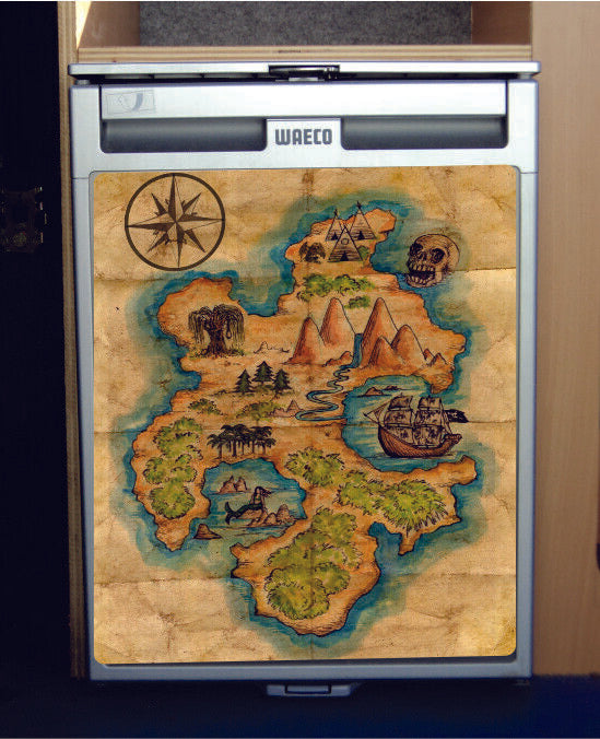 Waeco CRX50 Vinyl Fridge Stickers Wrap Print - Neverland Map