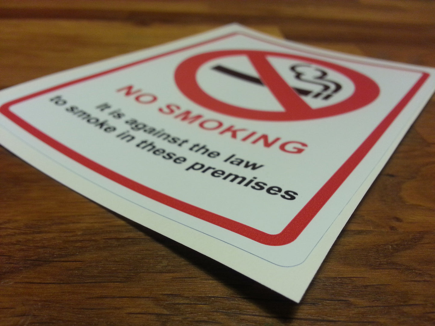 NO SMOKING 140mm x 105mm Premises Shop Office Warehouse Law Legal