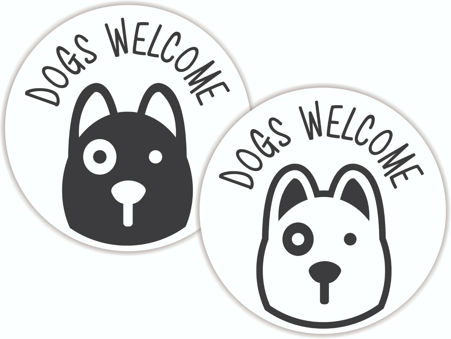 Dogs Welcome Vinyl Sticker Shop Sign External Sticker