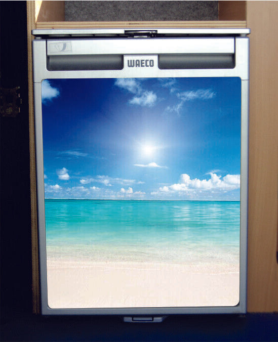 Waeco CRX50 Vinyl Fridge Sticker Wrap Print - Beach Scene