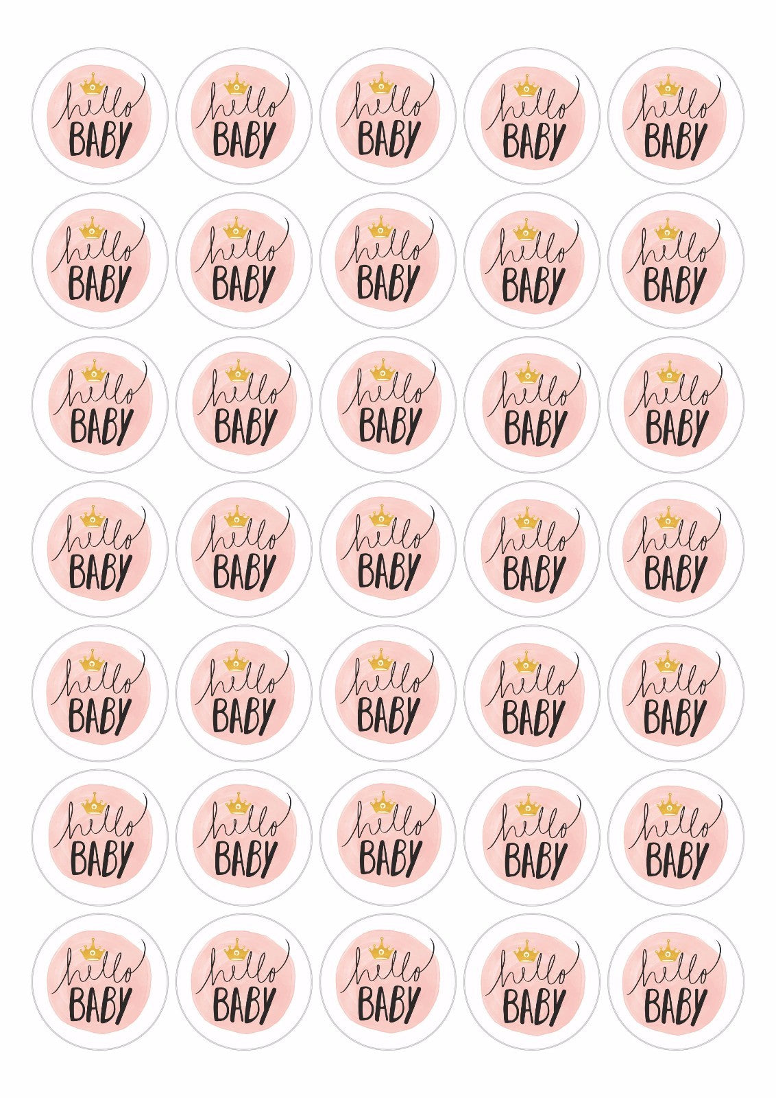 Baby Shower Paper 37mm Matt Stickers Party Bag Gift Bag Sweet Cone