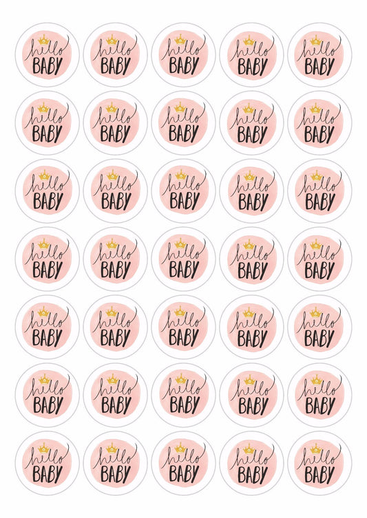 Baby Shower Paper 37mm Matt Stickers Party Bag Gift Bag Sweet Cone