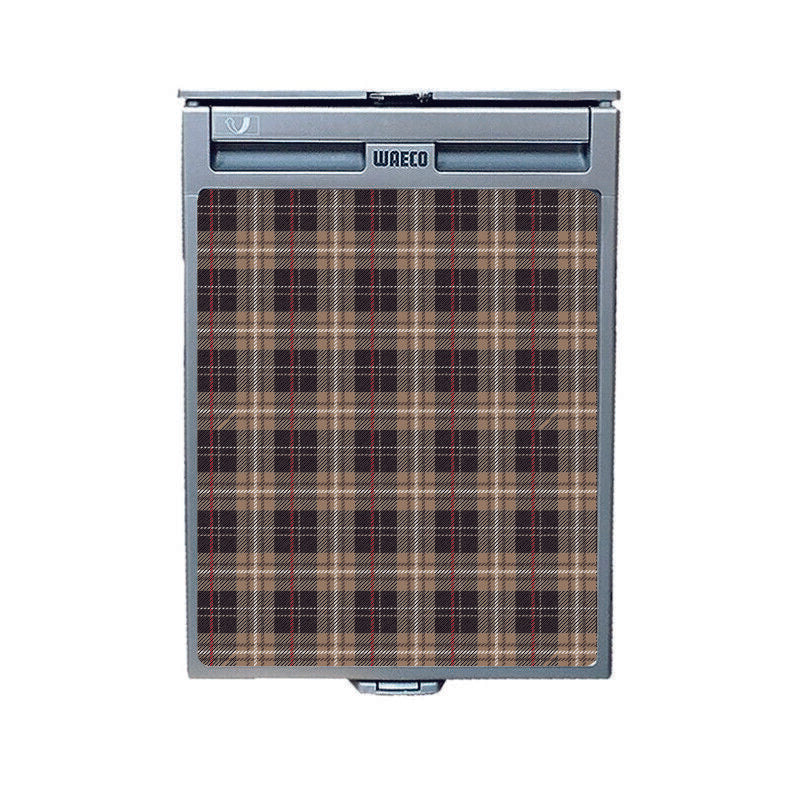 Waeco CRX50 Vinyl Fridge Sticker Wrap Print Tartan Beige Brown