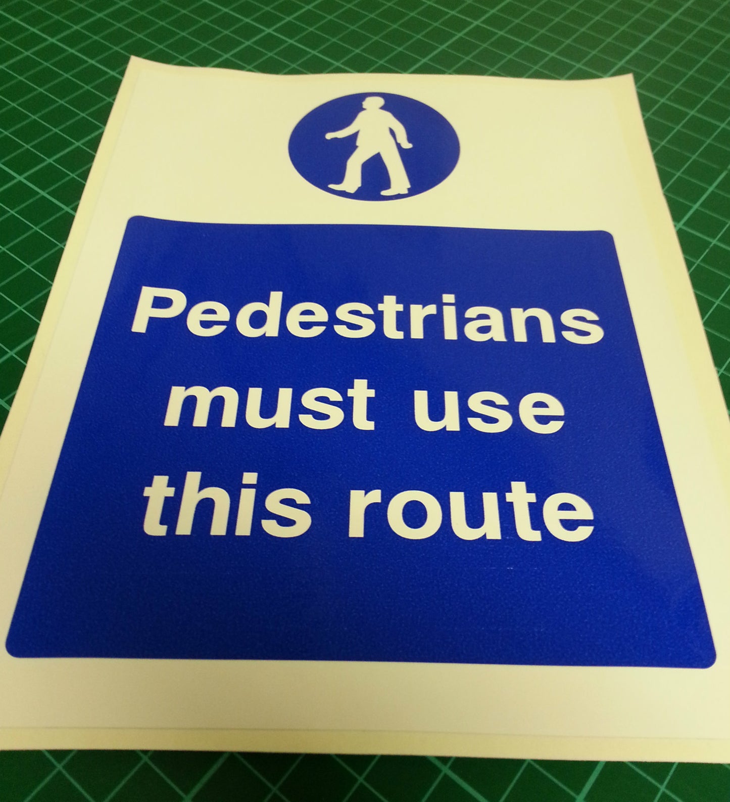 "Pedestrians Must Use This Route" WARNING SAFETY STICKER DECAL SIGN A5