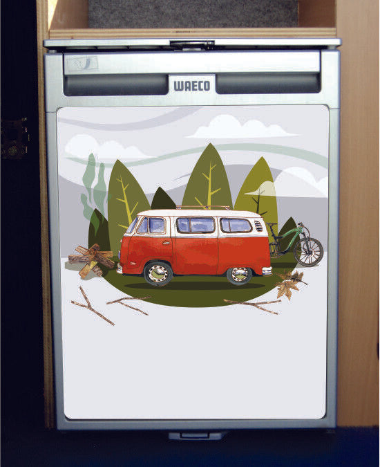 Waeco CRX50 Vinyl Fridge Sticker Wrap Print - Campervan Classic