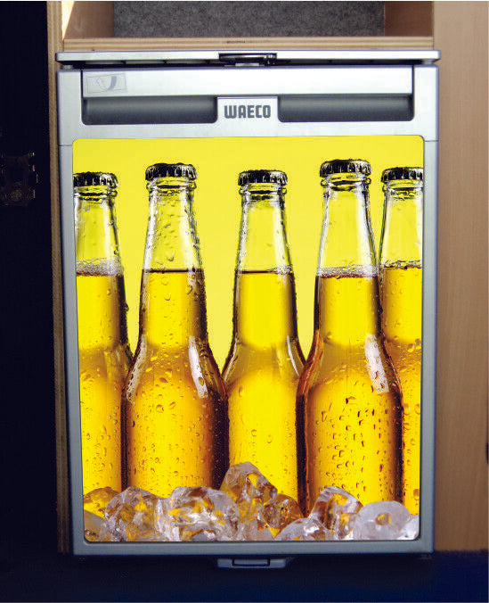 Waeco CRX50 Vinyl Fridge Sticker Wrap Print - Beer Bottles
