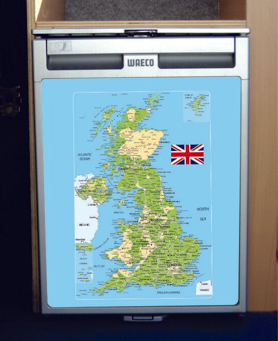 Waeco CRX50 Vinyl Fridge Sticker Wrap Print - UK Map