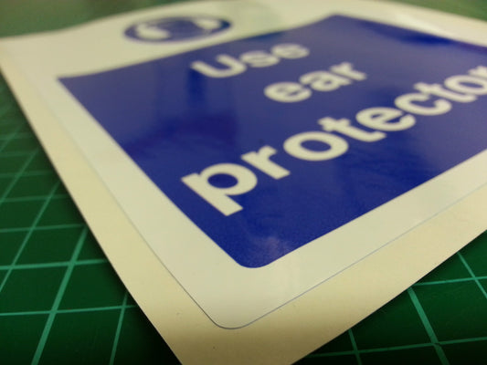 "Use Ear Protectors" WARNING STICKER SAFETY SIGN A5 (145mm x 195mm) Workshop