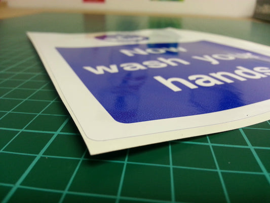 "Now Wash Your Hands" WARNING STICKER DECAL SIGN A5 (145mm x 195mm)
