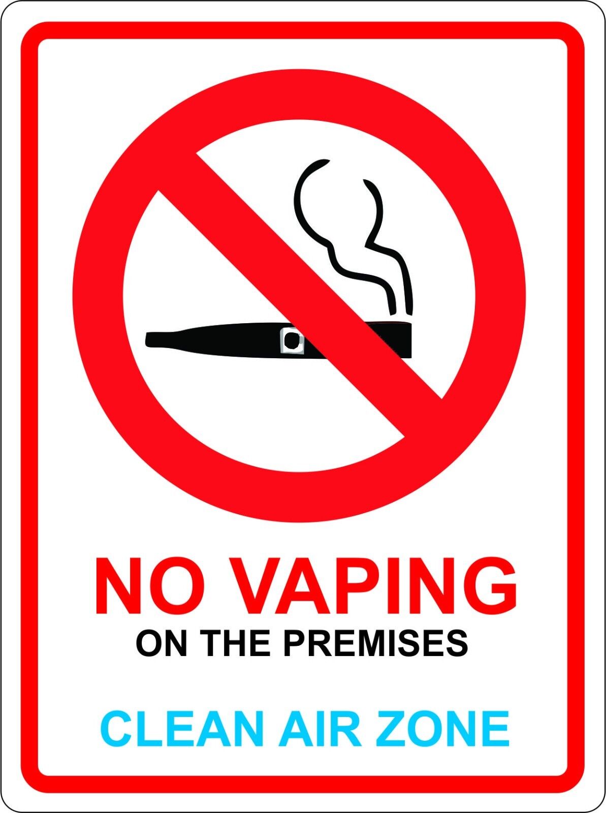 NO VAPING 140mm x 105mm Premises Shop Office Warehouse Pub STICKER