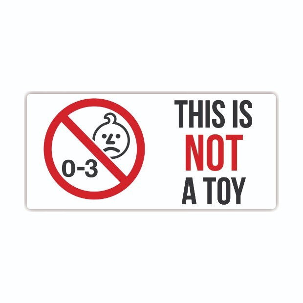 200 This Is Not A Toy Warning Stickers 20x43mm Rectangles