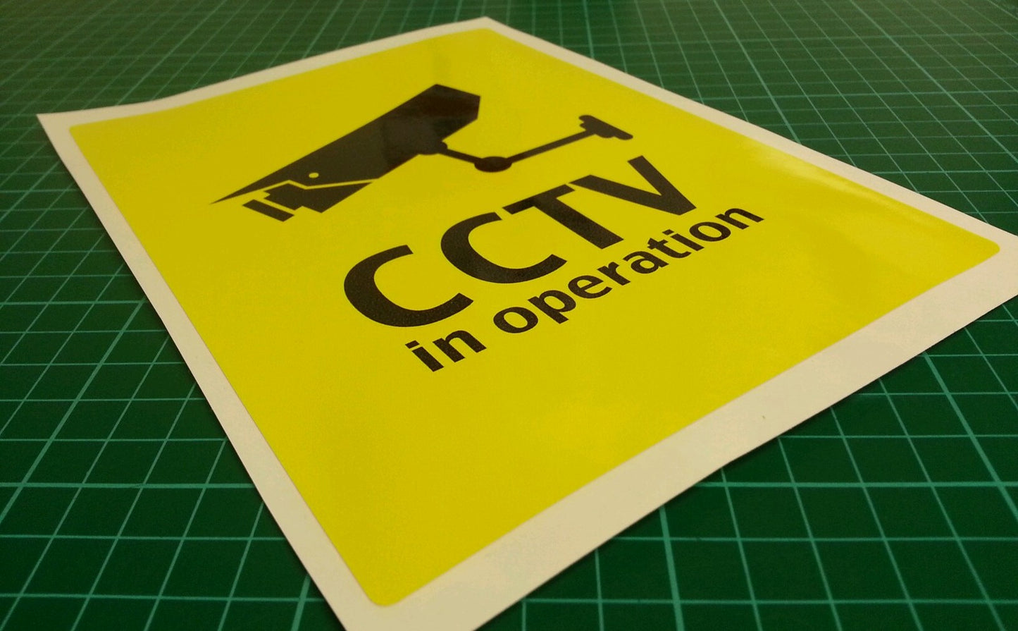 CCTV In Operation WARNING SAFETY STICKER DECAL SIGN A5 (145mm x 195mm)
