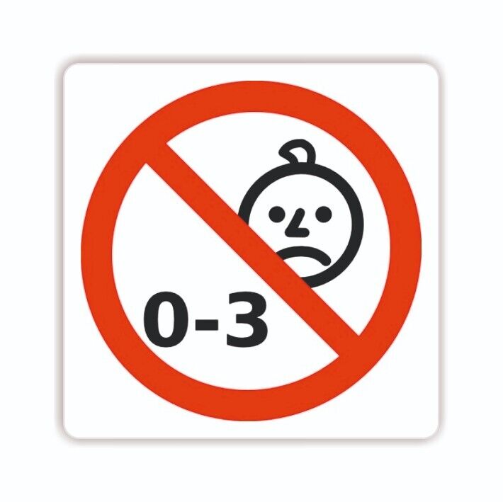 300 Not Suitable For Children Under 3 Years Warning Stickers Vinyl Waterproof