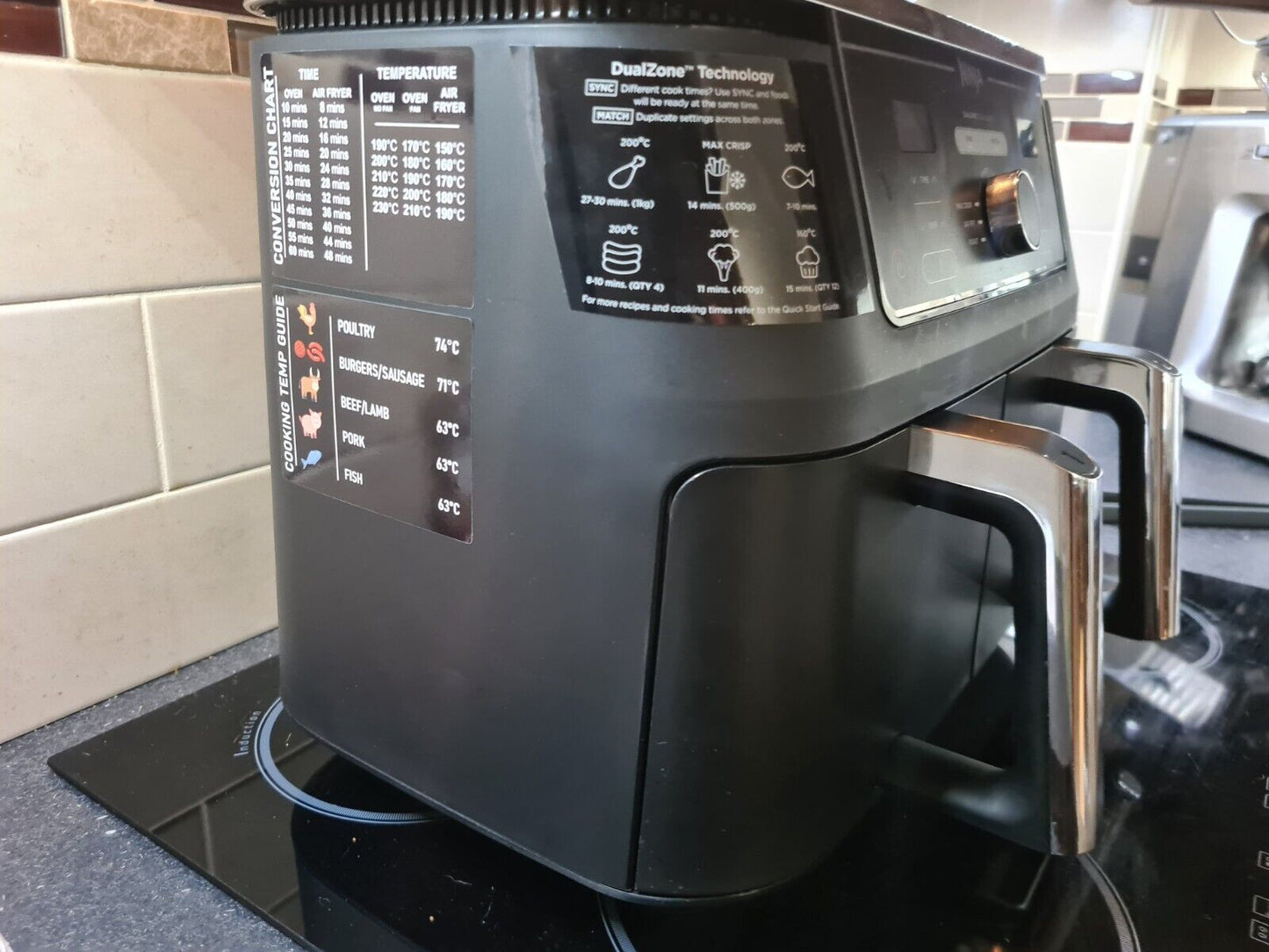 Air Fryer Conversion Chart Stickers NINJA (BLACK)