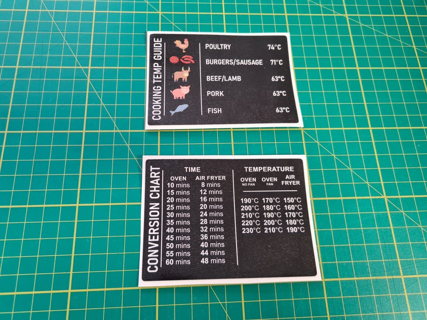 Air Fryer Conversion Chart Stickers NINJA (BLACK)