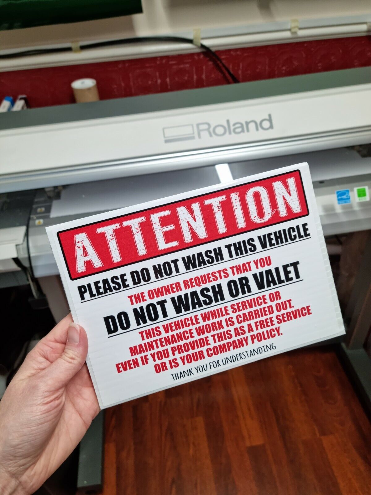 Do Not Wash This Vehicle Sign/Vinyl Sticker Correx Board