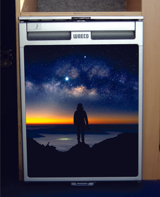 Waeco CRX50 Vinyl Fridge Sticker Wrap Print - Hiking/Starry Night