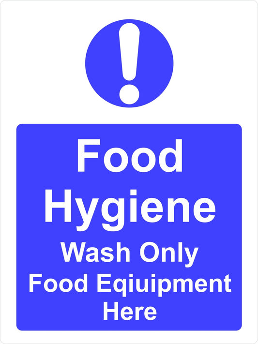 Food Hygiene Sticker/Decal Wash Only  Food Equipment  A5 (145mm x 195mm)