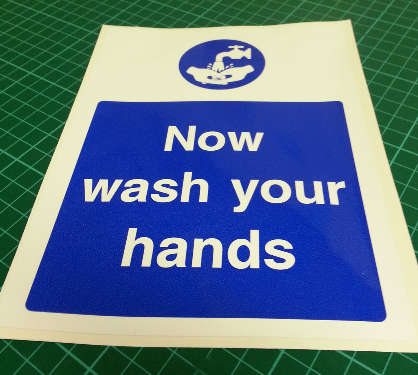 "Now Wash Your Hands" WARNING STICKER DECAL SIGN A5 (145mm x 195mm)