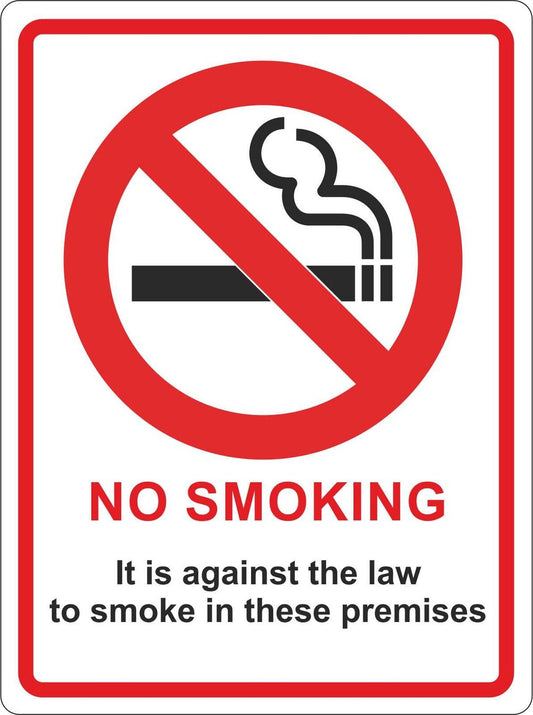 NO SMOKING 140mm x 105mm Premises Shop Office Warehouse Law Legal