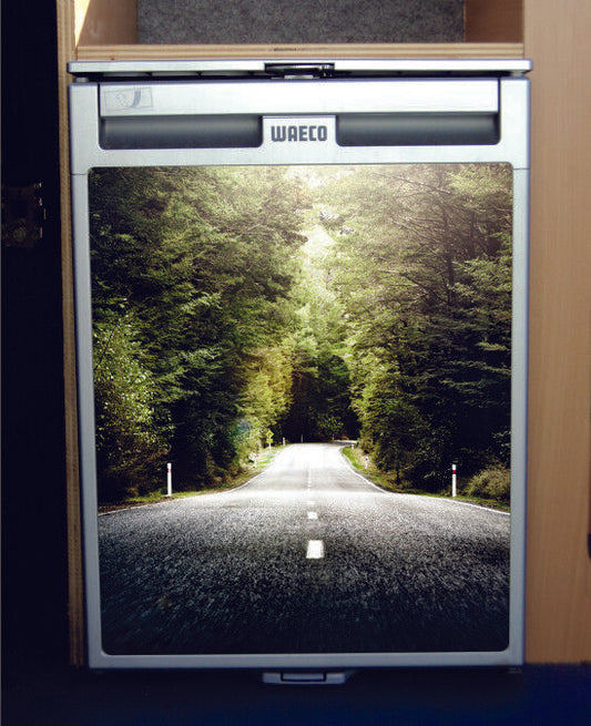 Waeco CRX50 Vinyl Fridge Sticker Wrap Print - Road Trip Woods
