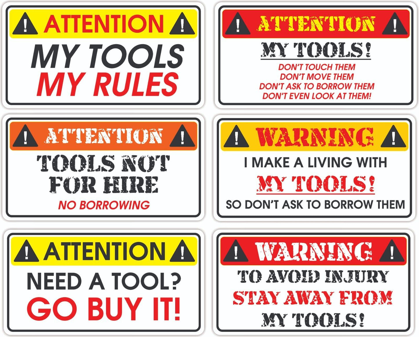 Set Of Novelty Toolbox Stickers Waterproof Vinyl Sticker