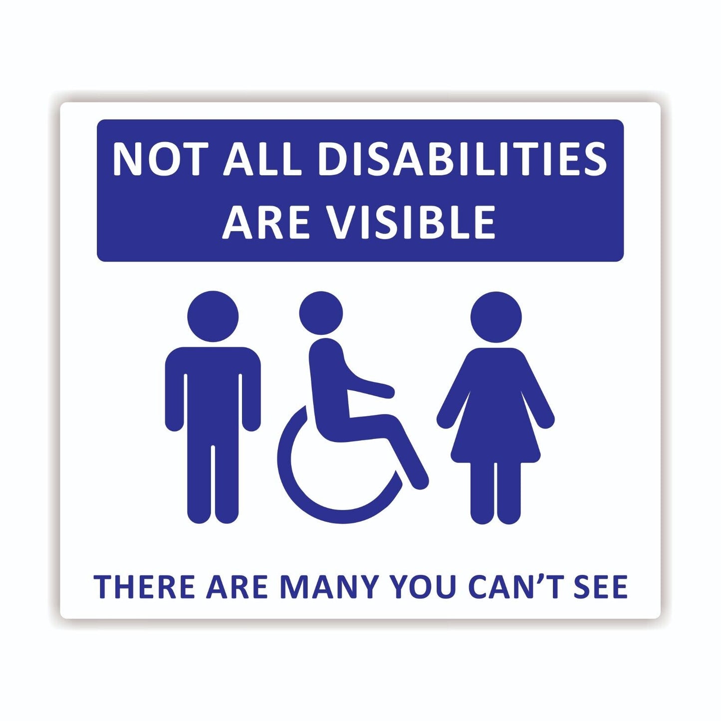 Not All Disabilities Are Visible Waterproof Vinyl Car Sticker Advice/Warning