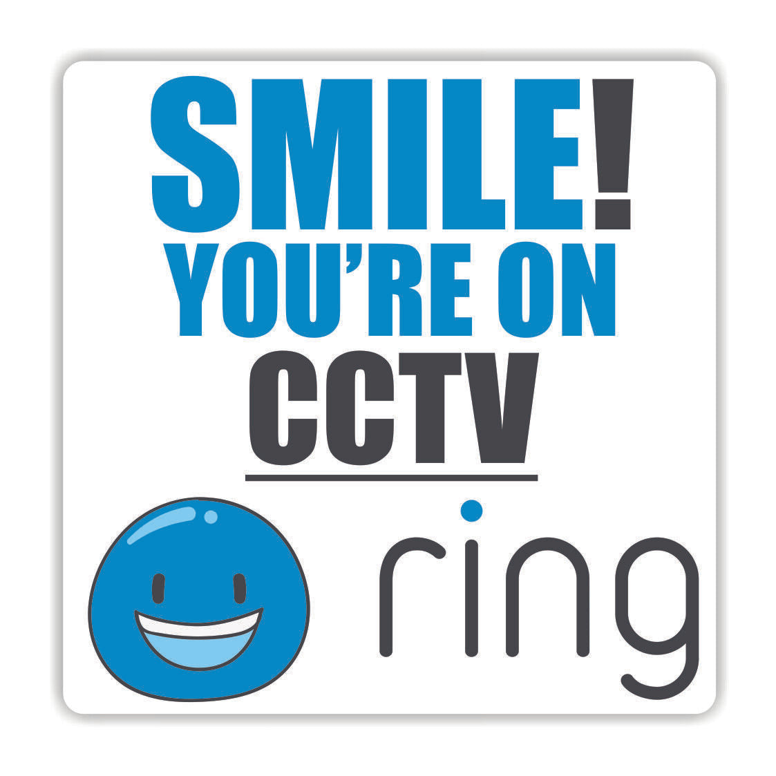 Ring Doorbell Security Sticker SMILE CCTV