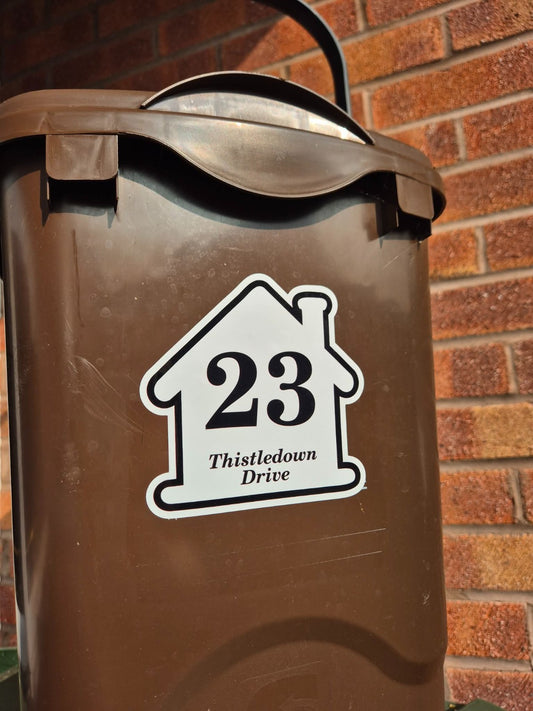 Personalised Bin Stickers Street Name House Number Waterproof Decal Sticker X6