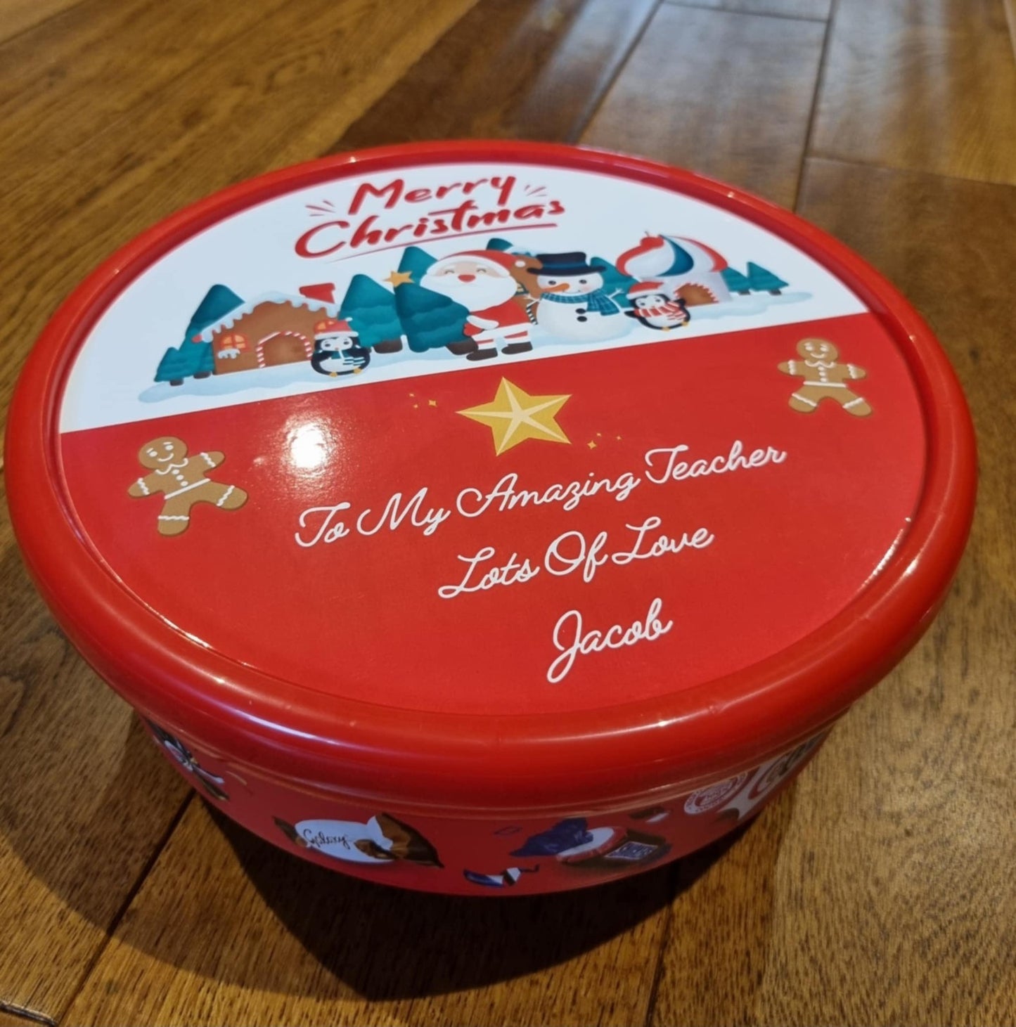 Personalised Chocolate Lid Label Gift Idea Teacher Family