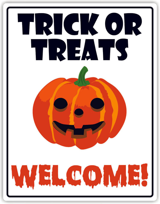 Halloween - Trick Or Treats Welcome Window Vinyl Sticker Adhesive vinyl