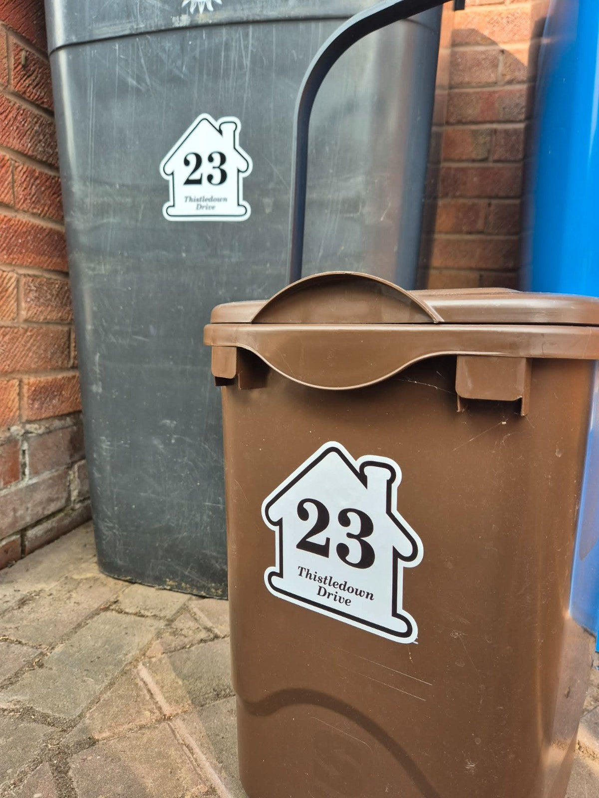 Personalised Bin Stickers Street Name House Number Waterproof Decal Sticker X6
